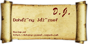 Dohány József névjegykártya